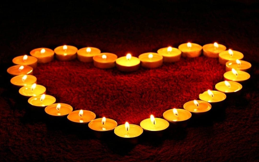 small candles in heart shape- decorative image