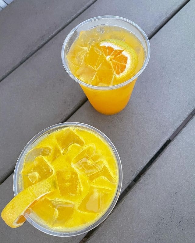 two orange crush cocktails at Harry's Ocean Bar & Grille